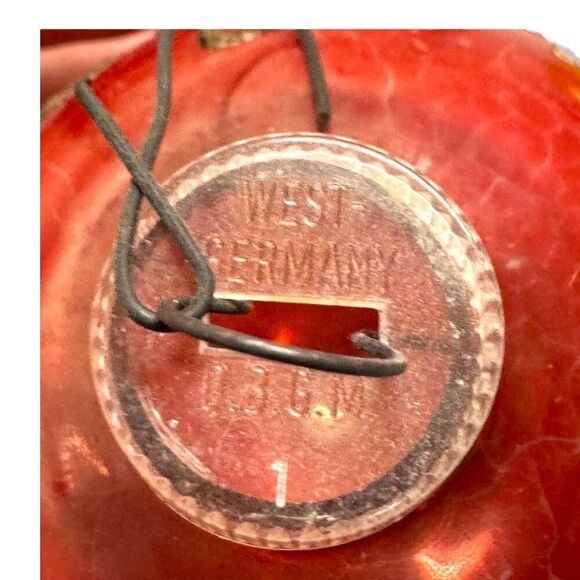 Set 5 West Germany Shiny Brite Christmas Tree Themed Ornaments Vtg Glass Balls - Picture 12 of 12